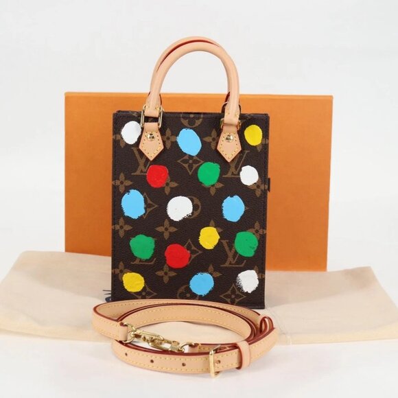 LOUIS VUITTON Monogram Yayoi Kusama Petit Sac Plat Bag 2way M81867 Auth 128264SM - Picture 2 of 15